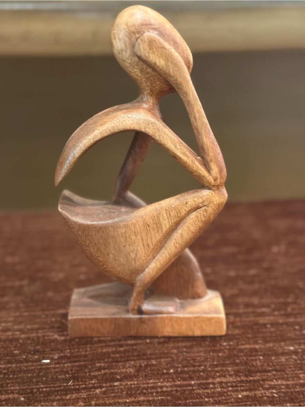 Handcrafted Wooden Sculpture - Natural Brown